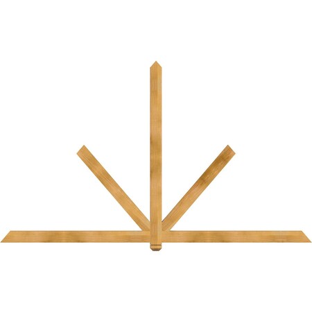 Ekena Millwork Kennewick Rough Sawn Timber Gable Bracket, Western Red Cedar, 108"W x 63"H x 2"D x 4"F, 14/12 Pitch GBW108X63X0204KEN00RWR